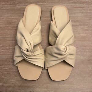 H&M Cream Twisted Slide Sandals
